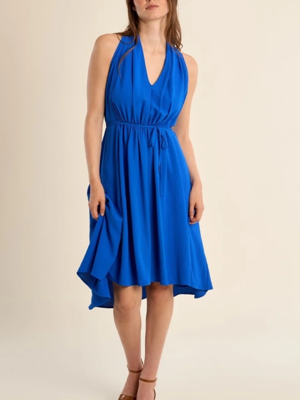 Elegant Blue Sleeveless Dress